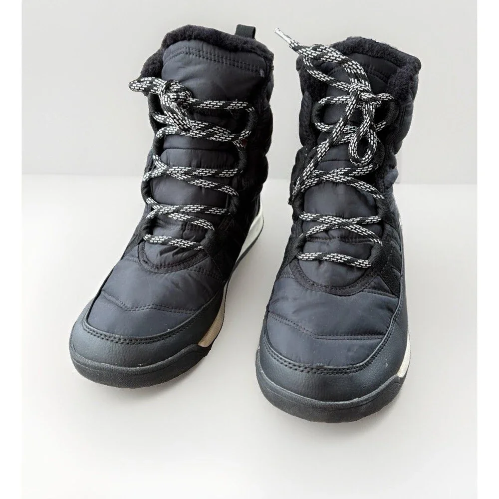 SOREL Whitney II Short Lace Winter Boots Womens Size 9 Black Waterproof Snow